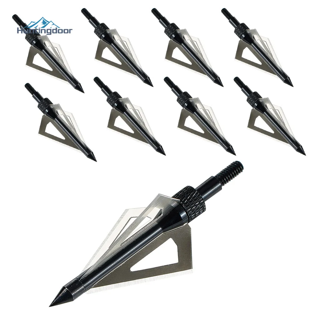 12PCS Hunting Triple Blade Crossbow Arrowhead 3 Mechanic Broadheads for Archery Arrows Bolts Accessories | Спорт и развлечения