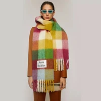 2021 new ac cashmere womens scarf thick shawl warm design cashmere blanket trolley handkerchief winter decoration warm