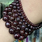 Бусины из натурального камня для украшений сделай сам, круглые бусины с отверстием под темно-красный гранат, для изготовления браслетов, цепочек, аксессуаров, 4, 6, 8, 10, 12 мм