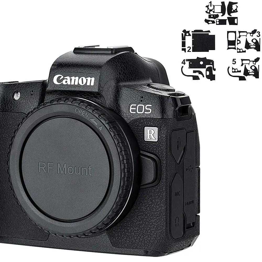 Кожаная текстура Защитная пленка для корпуса камеры Canon EOS R6 R5 RP R 200D 250D SL3 SL2 M6 Mark
