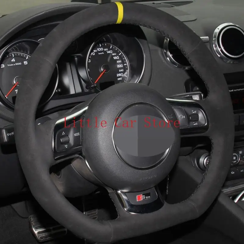 

DIY Hand-stitched Black Suede Car Steering Wheel Cover For Audi A3 S3 8P Sportback 2008-2012 R8 TT TTS 8J 2006-2014