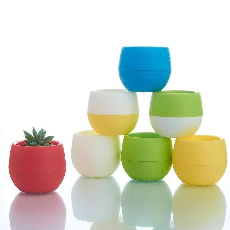 1/2 шт. маленькие милые круглые цветочные горшки для дома и сада|Цветочные кадки| |