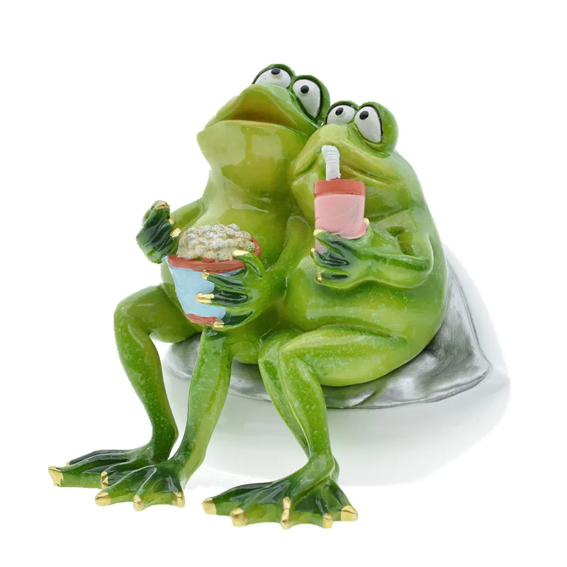 Милая садовая фигурка лягушки MYBLUE из смолы для любителей мультфильмов