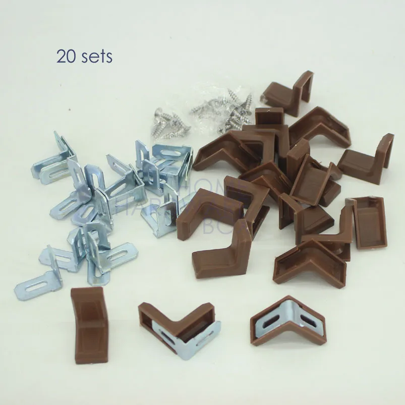 corner brace metal angle cabinet shelf bracket clamp joint 20 set with plastic cover | Обустройство дома