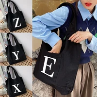 womens shopping bags shoulder shopper vest bag big 26 letters series cotton canvas grocery eco handbags commuter tote bag