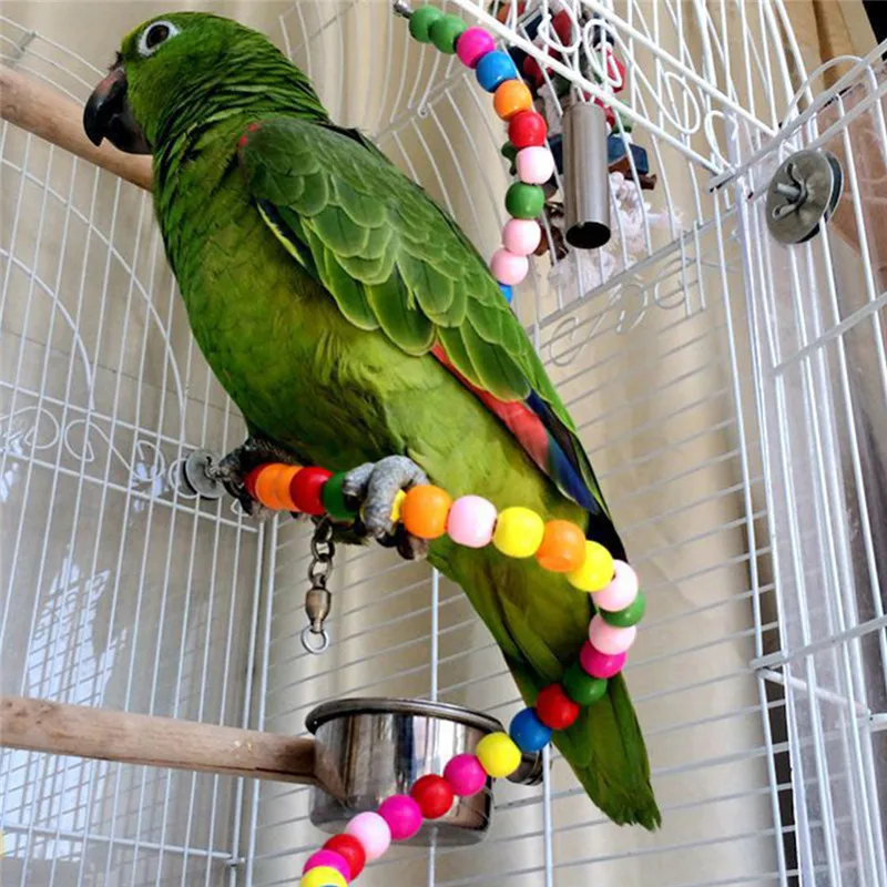 100 см Птица Попугай красочные вращающиеся скалолазание мост бусины лестница укус