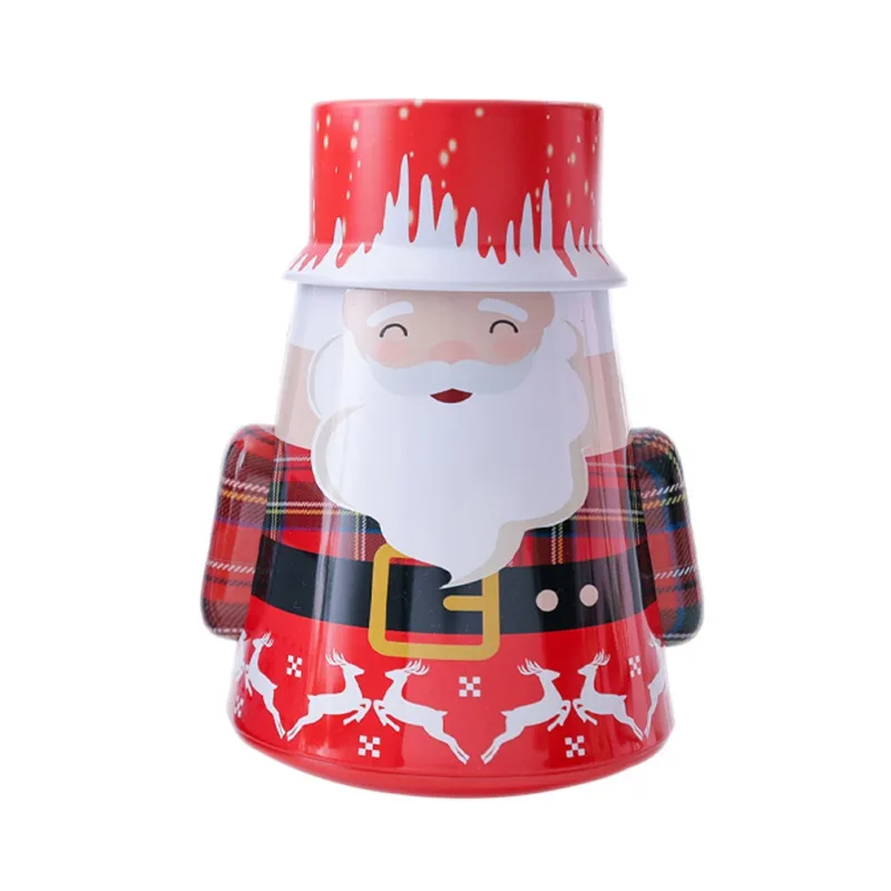 Мультфильм тумблер дизайн Рождество жестяная коробка конфеты печенье выпечка в