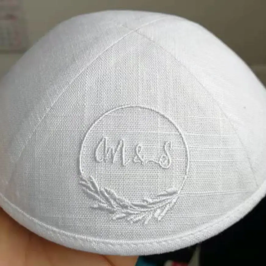 Белая Льняная KIPPA KIPPAH KIPPOT YARMUKE YARMULKE KIPOT SKULLCAP DOME YAMULKES для свадьбы|Мусульманская