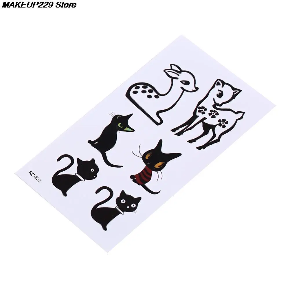 1 лист черный водонепроницаемый стикер s боди-арт временная татуировка наклейка