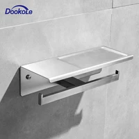 dookole bathroom double toilet paper holder with phone storage stainless steel dual roll tissue holder dispenser wall mounted