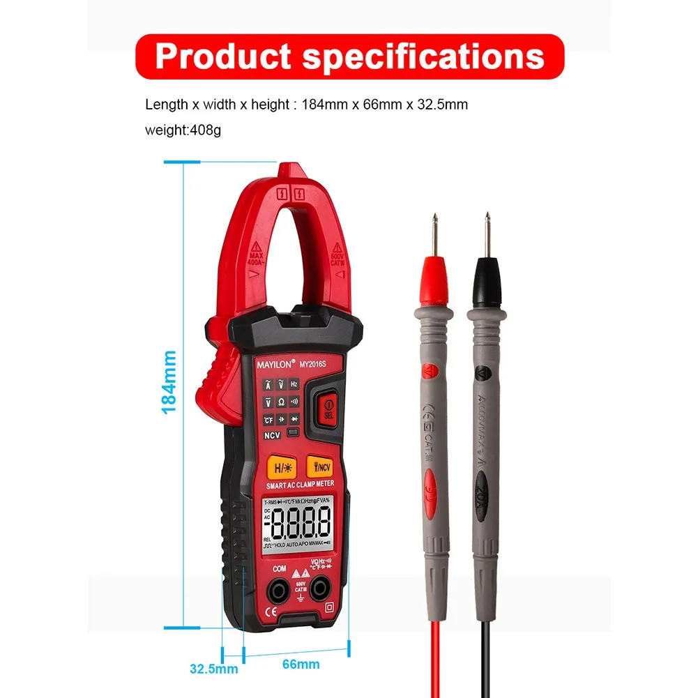 

MY2016S AC Multimeter Digital Tester Clamp Meter Automatic Identification And Measurement Electric Tools Pliers Ammeter