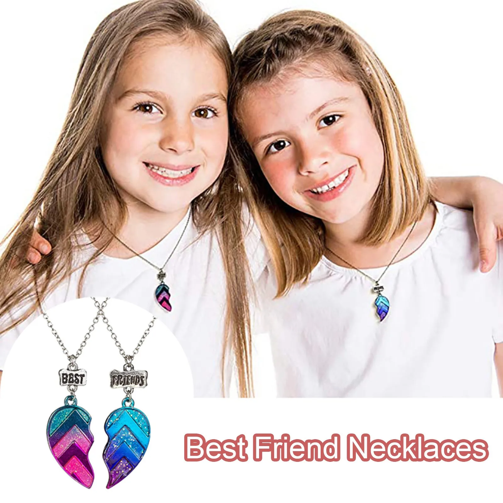 Винтажные ожерелья Best Friend Детские Bff с половиной сердца геометрические украшения