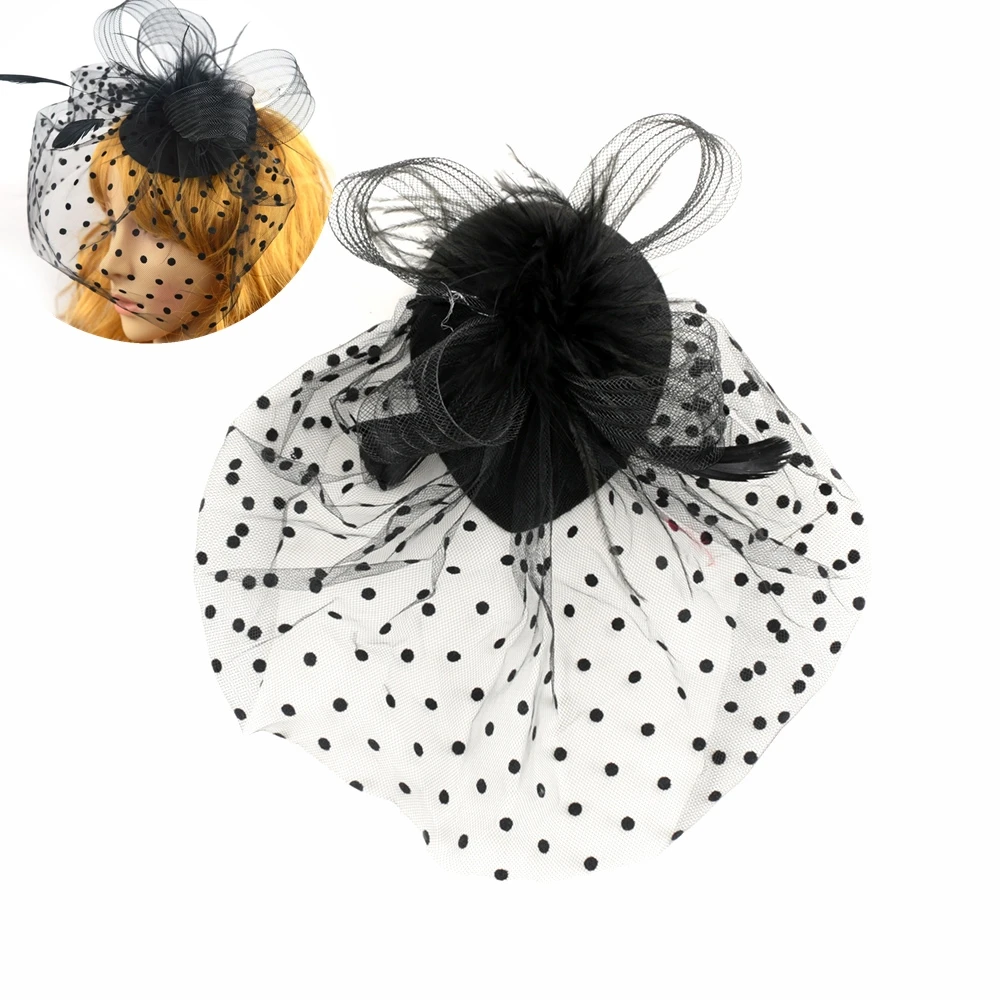 Шляпка женская Cambric модная винтажная Вуалетка Коктейльная шляпа с цветами