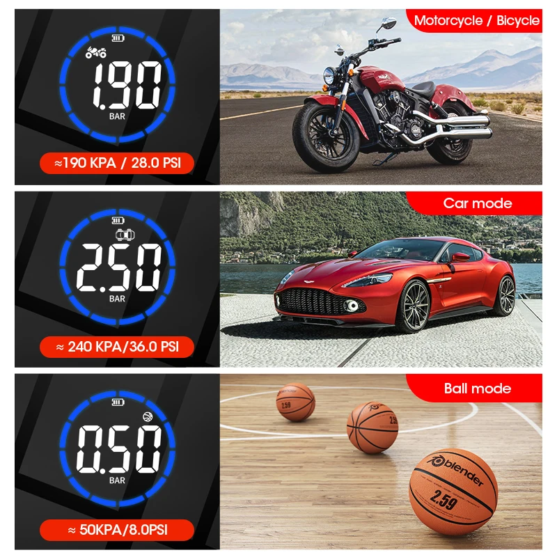 barato Vtopek Portátil Inflator Bomba Carro Elétrico Pneu Inflator Compressor De Ar Inflatable Digital Bomba De Ar Led Luz Moto Bicicleta