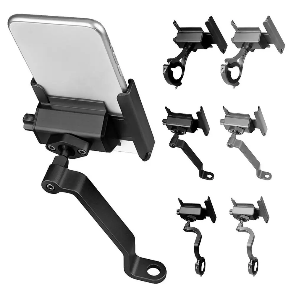 

Mountain Bike Phone Mount Adjustable Rearview Mirror Rotatable Aluminum Alloy Mobile Phone Holder