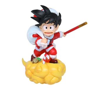 12cm anime dragon ball z action figure gk son goku figma abs statue somersault cloud q version santa claus kids toys christmas free global shipping
