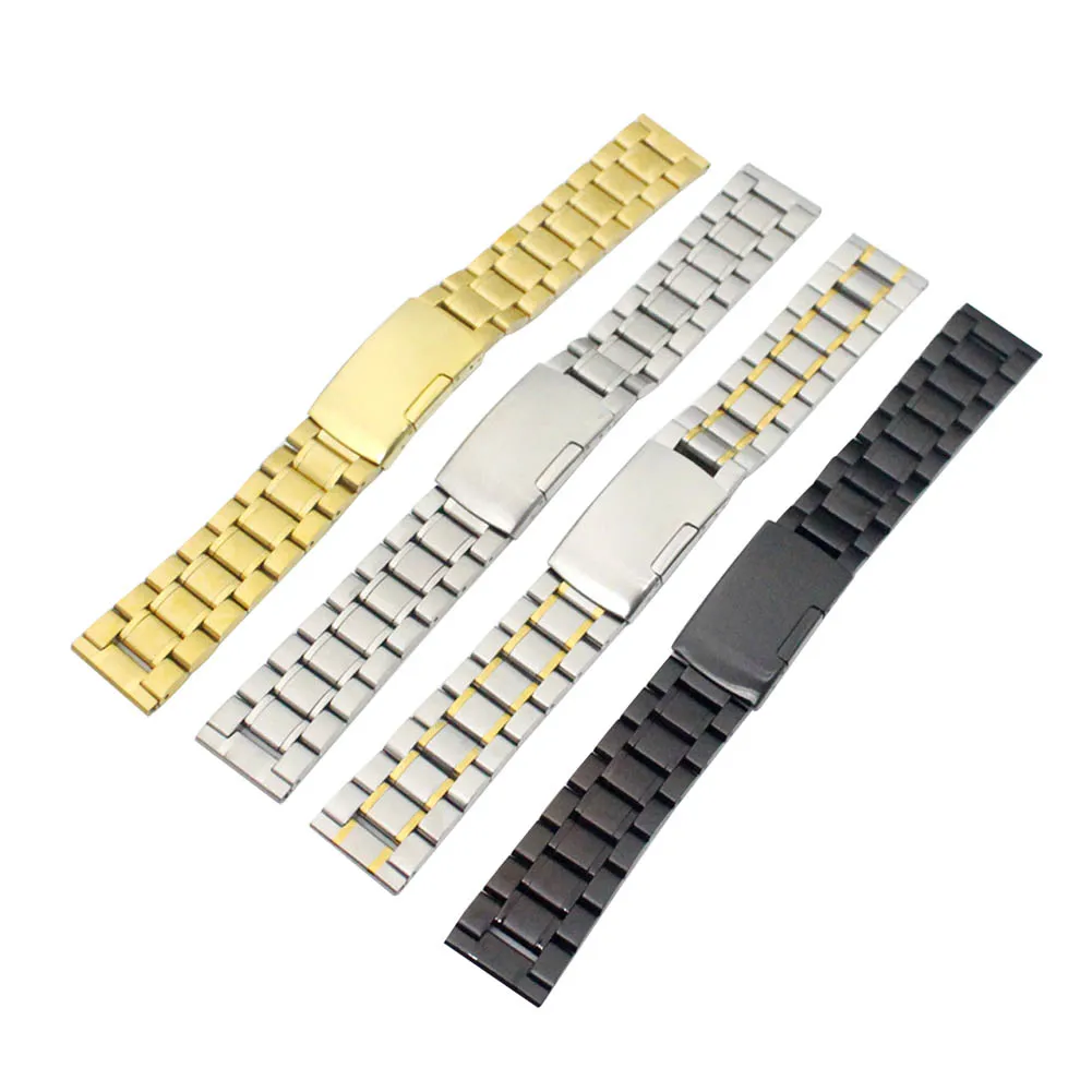 Ремешок из нержавеющей стали для мужских наручных часов однотонный браслет