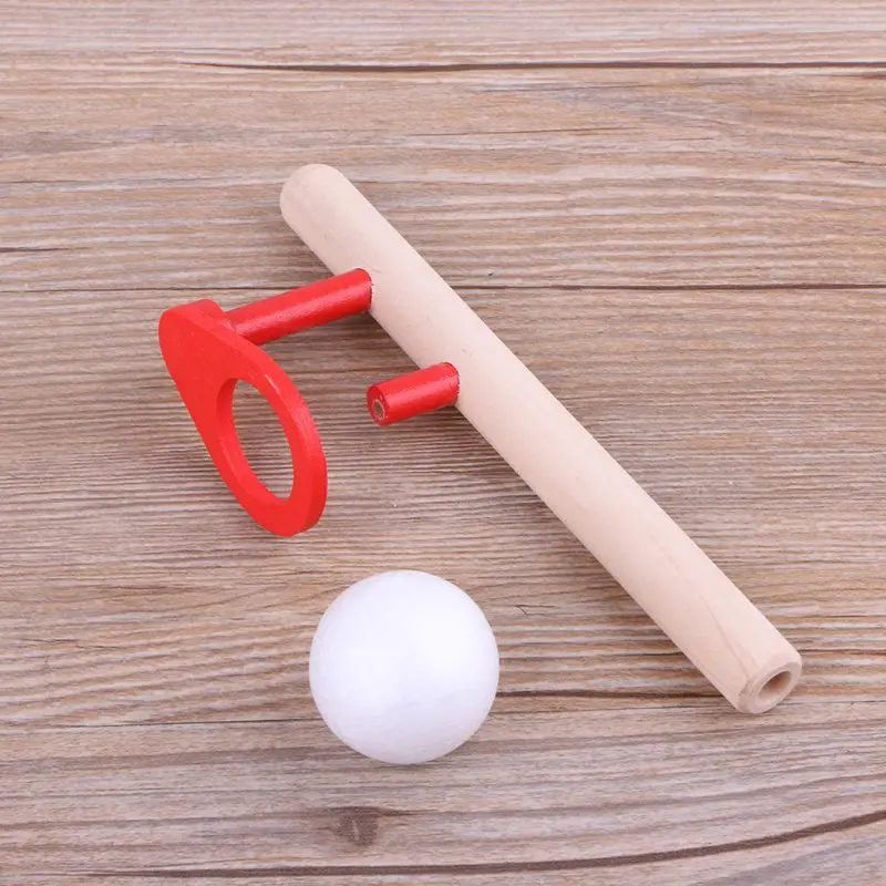 

Foam Ball Floating Game Blowing Air Toys Wooden Handle Whistle Children Educational Puzzle Toy H055