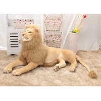 large cool lying lion stuffed plush toys lively simulated animals model kids mount home decoration stuff doll children toys gift