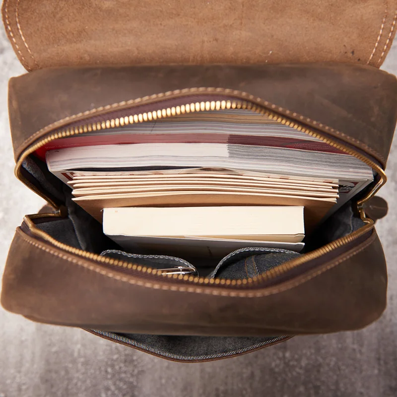 Кожаная мужская сумка на плечо AETOO стильная кожаная В Стиле Ретро mad horse