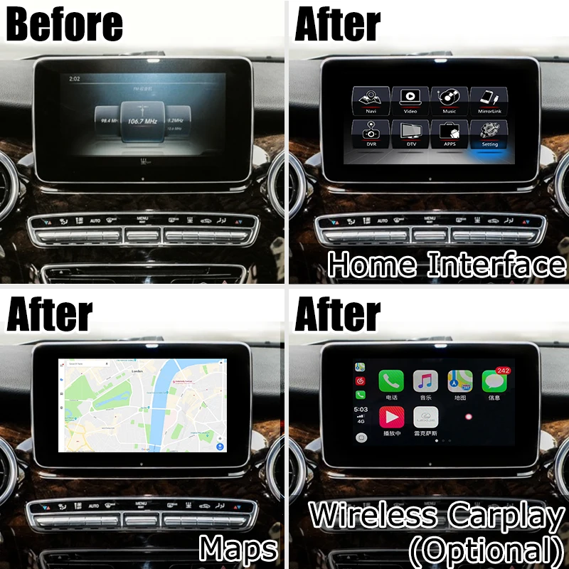 Коробка интерфейса Android / carplay для Mercedes benz V class NTG 5 0 GPS навигация видео интерфейс
