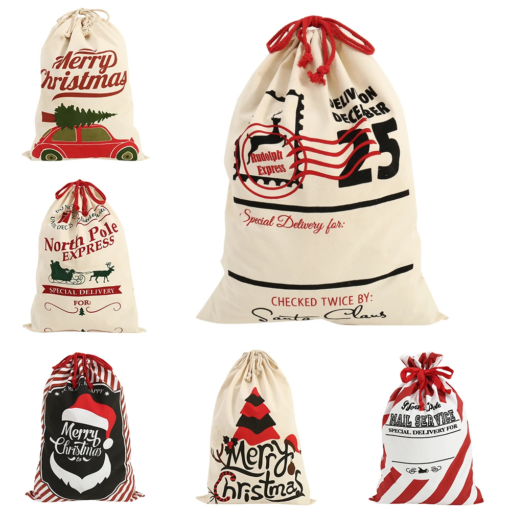 2020 Новогодний подарок мешки Санты персонализированный большой мешок Санта