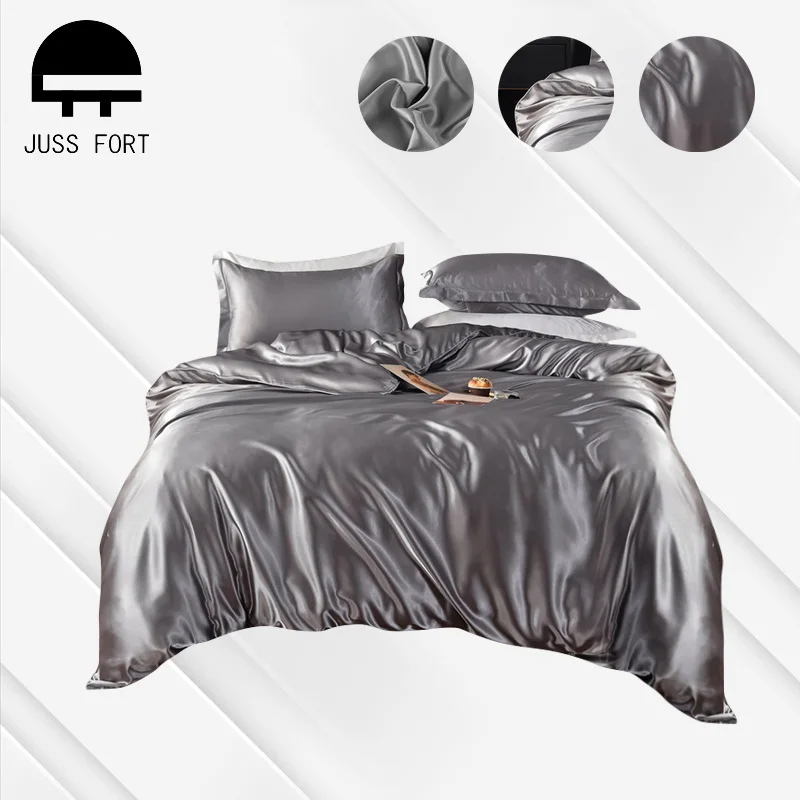 

Luxury Satin Duvet Cover Bedding Set Imitate Silk Bedclothes Quilt Covers Bed sheet pillowcase 3/4pcs Set Twin Queen King Size