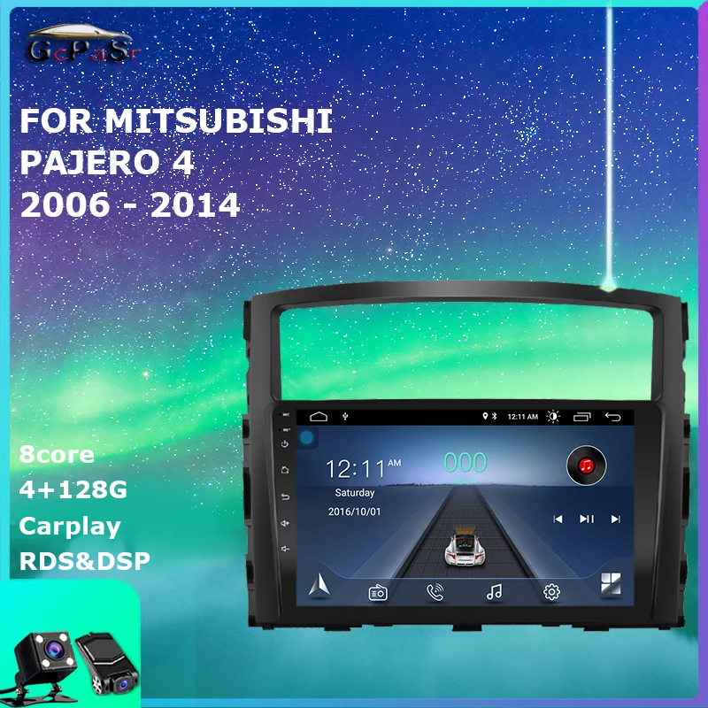 Автомагнитола на Android 10 видеоплеер для Mitsubishi Pajero 4 2006 2007 2008 2009 2010 2011 2014 навигация gps