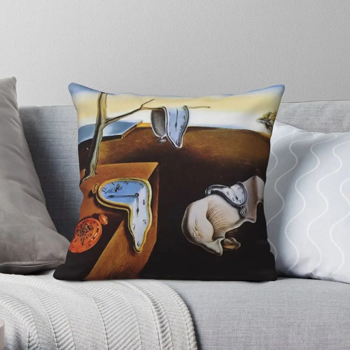 

THE PERSISTENCE OF MEMORY SALVADOR DALI Pillowcase Polyester Linen Velvet Pattern Zip Decor Throw Pillow Case Room Cushion Case
