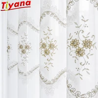 european and american pearl embroidery tulle for living room white sheer voile tulle pearl curtains hot sale curtains m200gi