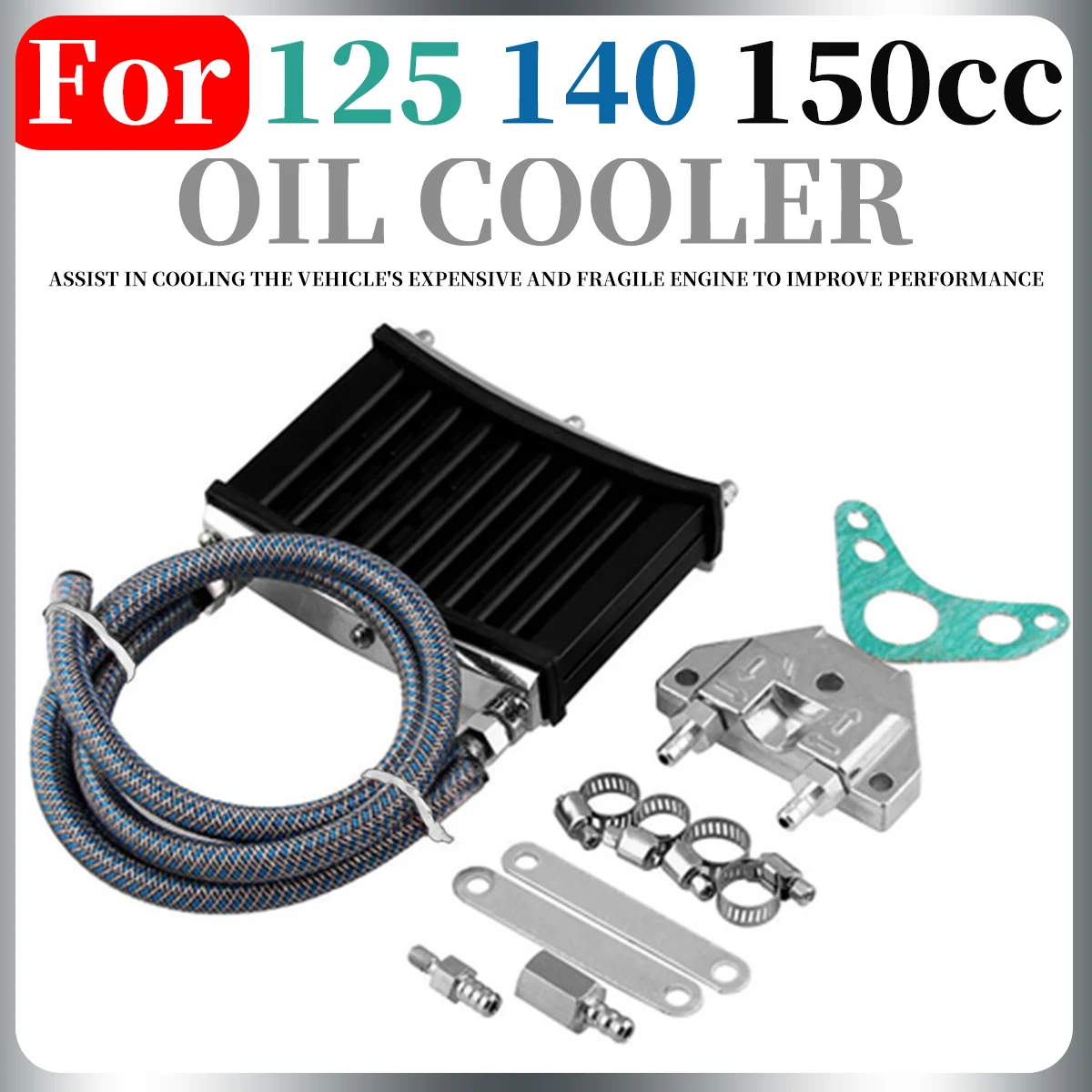 

Масляный радиатор двигателя, Охлаждающий радиатор для мотоцикла, комплект масляного радиатора, Замена радиатора для 125 куб. См, 140 куб. См, 150 ...