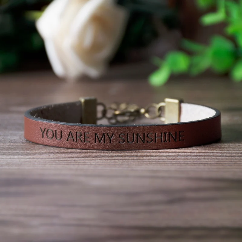 YOU ARE MY SUNSHINE индивидуальный браслет из натуральной кожи для мужчин и женщин