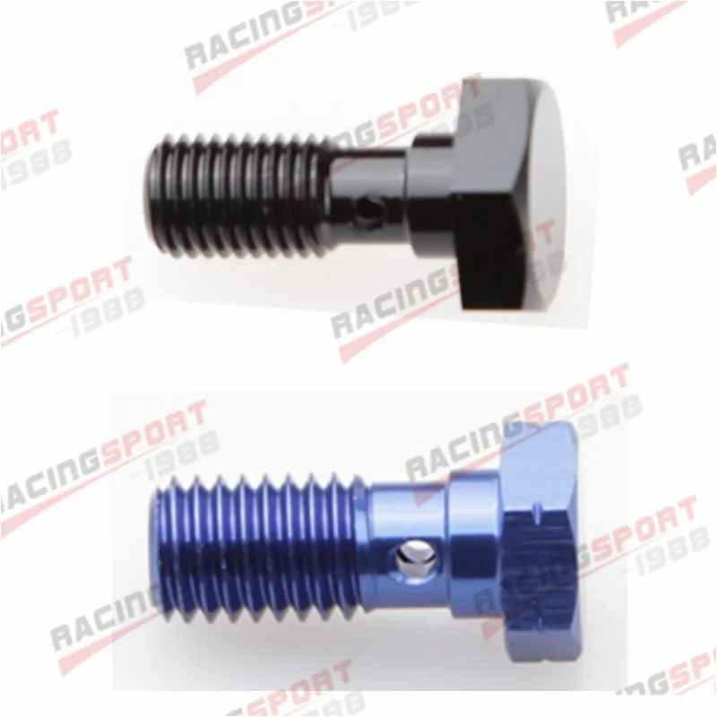 Banjo Bolt UNF 3/8-24UNF болты из алюминиевого сплава для тормозов адаптер синий/черный - изображение