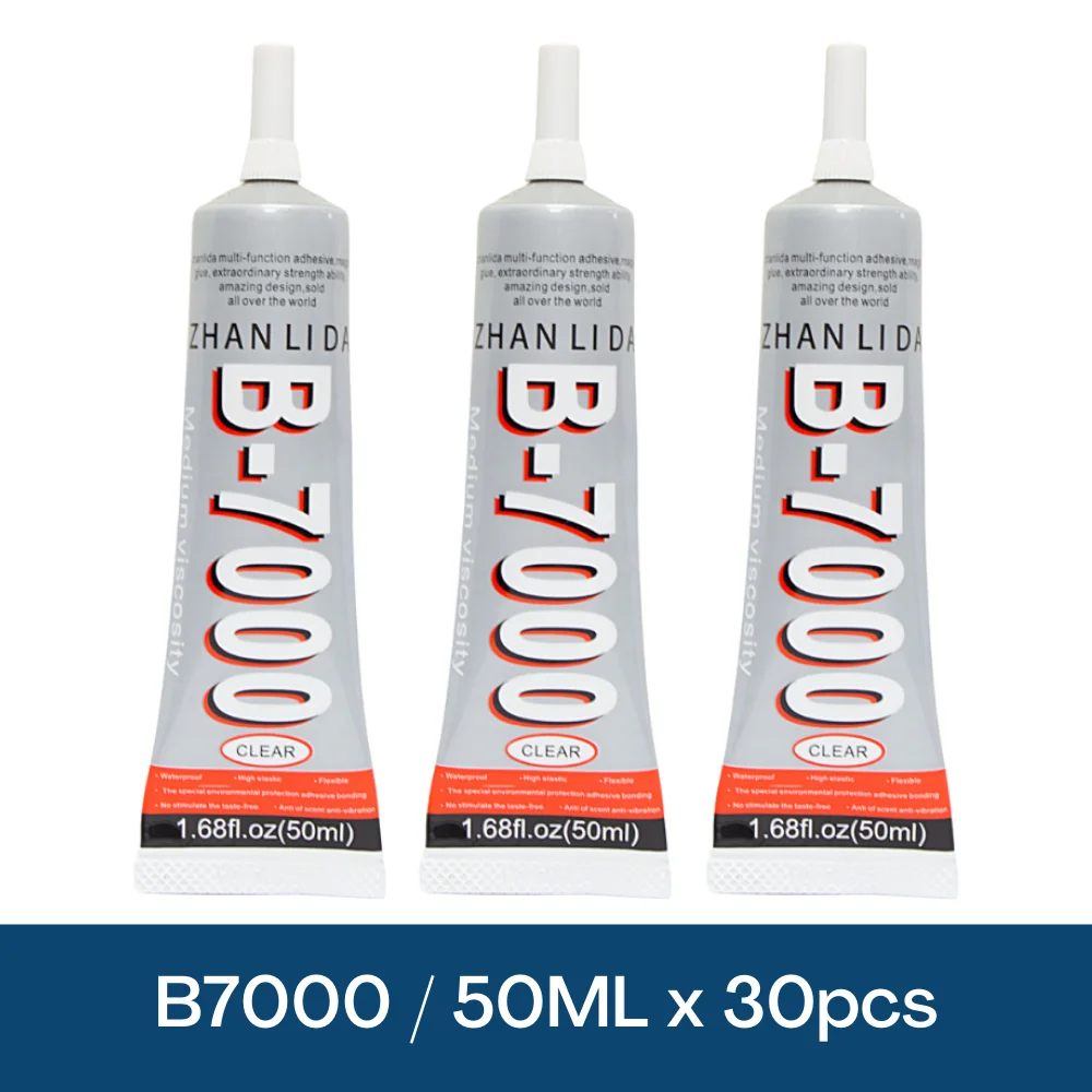 30PCS 50ML Zhanlida B7000 Transparent Repair Glue For Mobile Phone LCD Touch Screen Jewelry Transparent Liquid Adhesiv