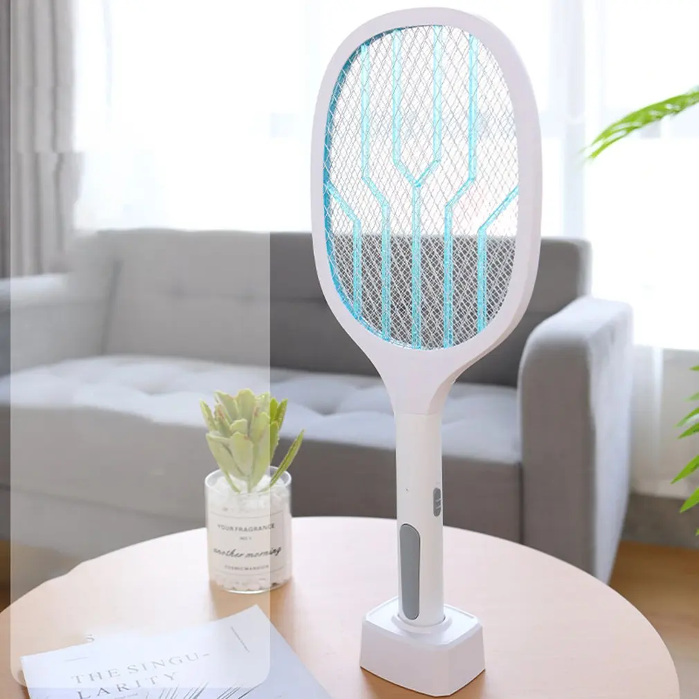 

2 In 1 USB Rechargeable Mosquito Killer Lamp Electric Bug Zapper Insect Killer Fly Swatter Trap Anti Mosquito Flies High Quality
