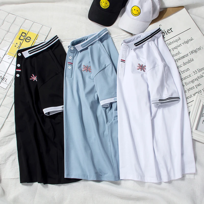 MuLS Summer Mens Polo Shirts Male Brand Quick Dry Fashion Cotton Short 2020 Korean England Style Plus Size Clothes Men #871 | Мужская