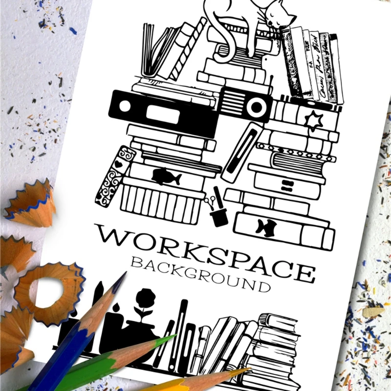 95AA рабочее пространство фон силиконовый прозрачный чехол печать штамп DIY