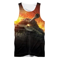ujwi world of tanks vest game undershirt personality loose tank shirt hip hop student 3d printing dropship men oversizes tops