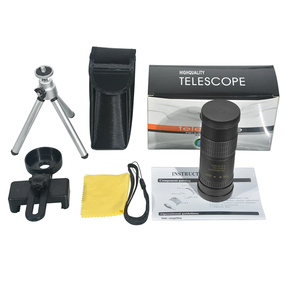 Телескоп APEXEL HD 10-300X40 складной Монокуляр с зумом большой дальности действия для