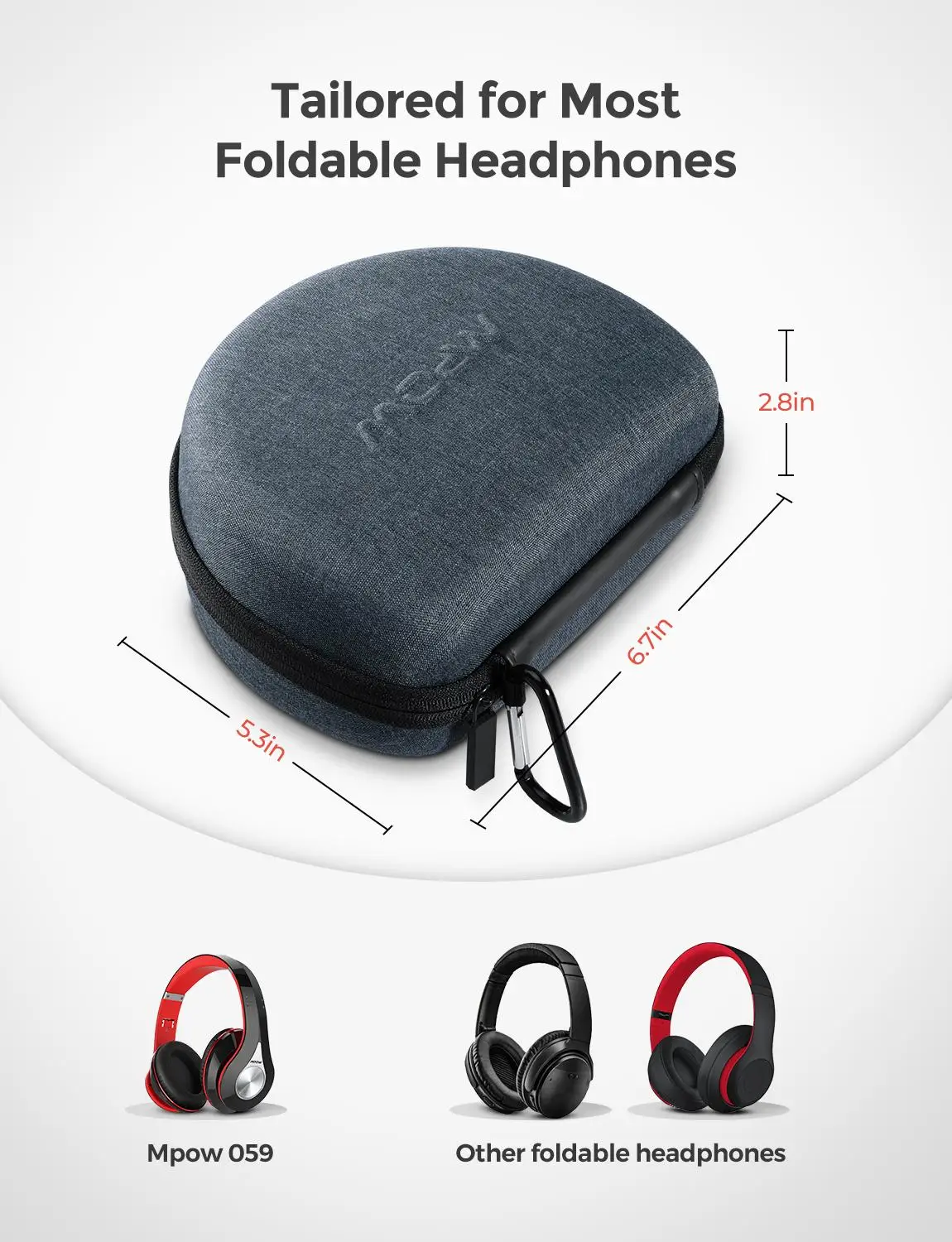 Mpow BH395 Жесткий Чехол для наушников чехол сумка Портативный Flodable гарнитура 079 H1 H2 H5