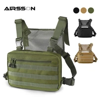 tactical chest bag military combat vest front pack outdoor molle edc bag detachable strap zipper backpack for hunting camping