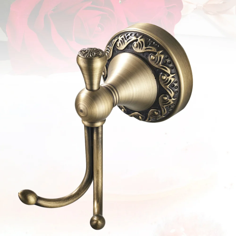 

European Style Brass Hook Vintage Coat and Hat Hangers Wall Hooks for Bathroom Bedroom Kitchen