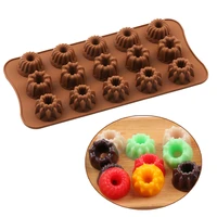 silicone chocolate molds 15cavity 3d flower wedding candy baking molds cupcake decorations cake mold chocolate cute mold