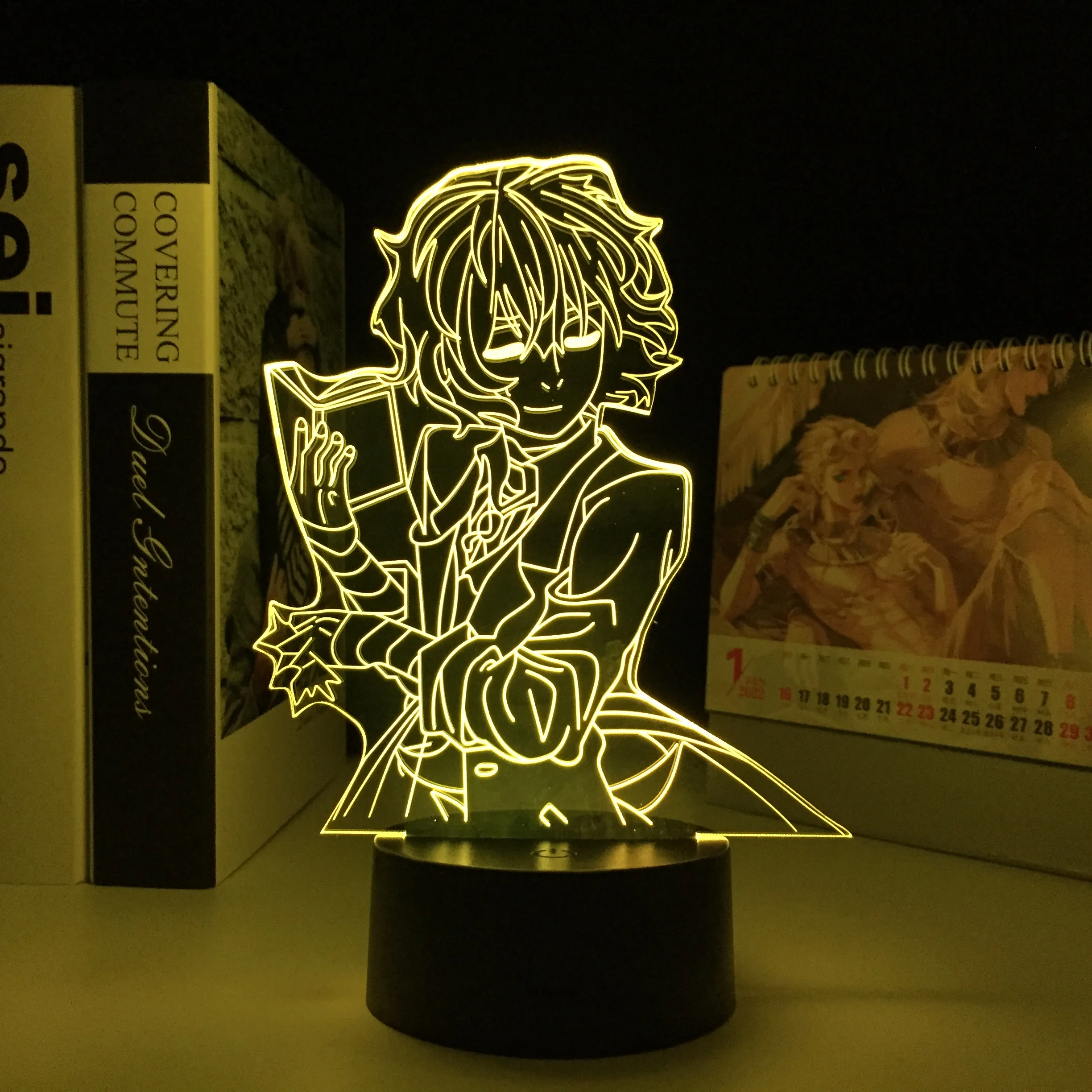 Anime BUNGO STRAY DOGS DAZAI BOOK 3D LED Lamp For Bedroom Decoration Nightlights Illusion Color Changing Table | Лампы и освещение