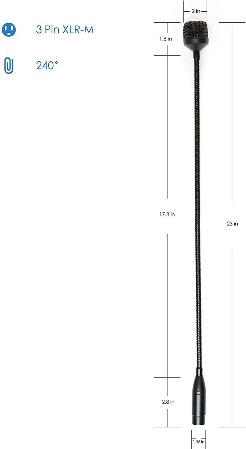 Микрофон Gooseneck DJ микрофон с 3 контактным разъемом XLR Male 19 дюймовый проводной