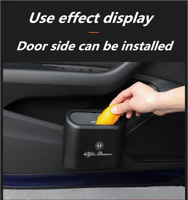 

For Alfa Romeo Spider Giulia Giulietta 4c 8c Mito Stelvio automobile trashcan interior storage trashcan automobile storage box