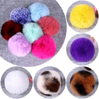 8cm diy winter soft fluffy rex rabbit fur pom pom artificial hairy ball for bags beanies cap pompom accessories