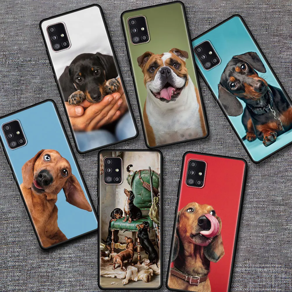

Animal Dachshund Dog Puppy Phone Bag For Samsung Galaxy A51 A71 A21s A12 A31 A41 A32 A02s A11 A72 A52 A42 5G A21 EU Soft Case