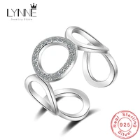new fashion circle form surround design rhinestone rings 925 sterling silver round cz resizable elegant ring women jewelry gift