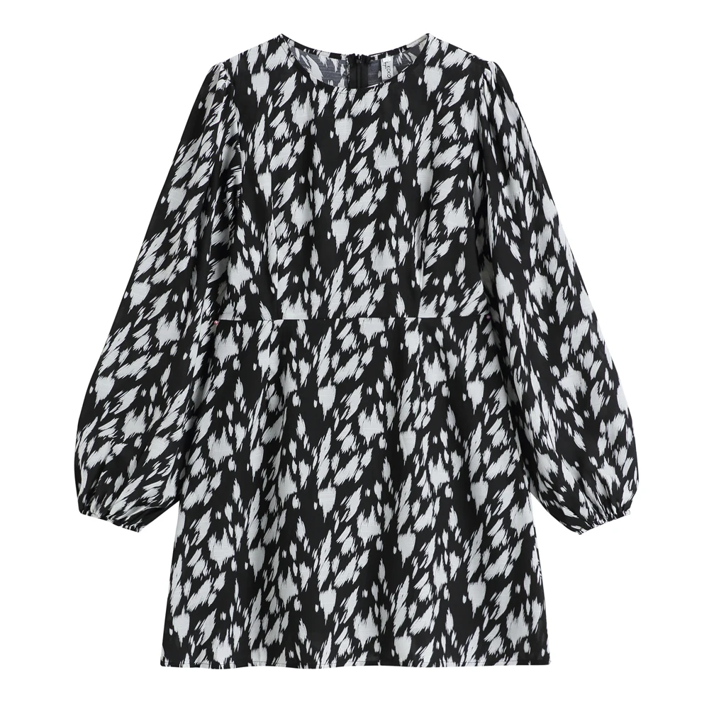 

Fashion floral dress women's spring 2021 new long-sleeved waist thin skirt women's careful design sense niche